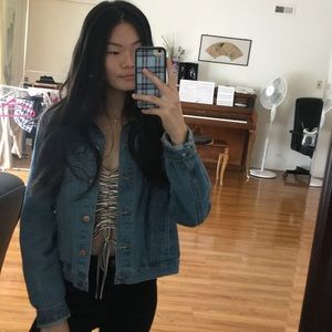 blue denim jacket